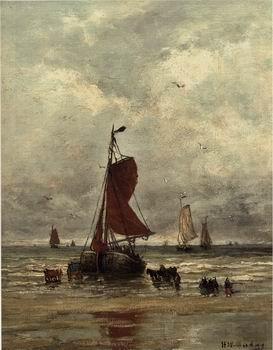 Seascape, boats, ships and warships. 61, unknow artist